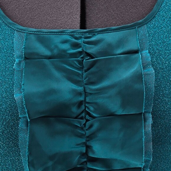 76-25 Alfani Teal Green sleeveless ruffled Tank top Size Large (L) - Picture 2 of 8